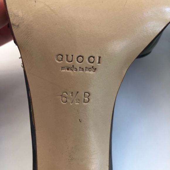 Vtg Rare Gucci Patent Leather Kitten Heels sandal - Picture 11 of 11